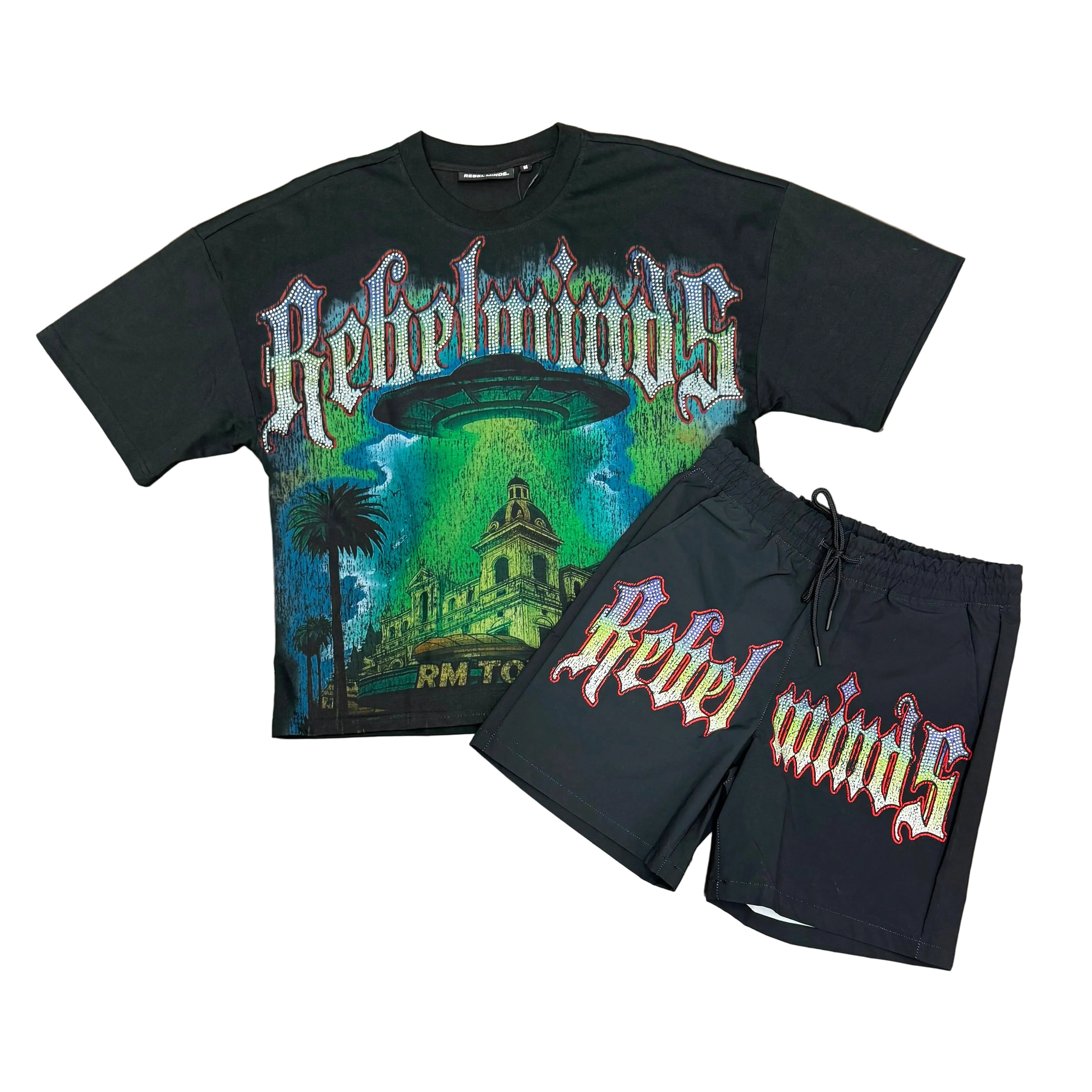 Rebel Minds Logo Shorts– Black