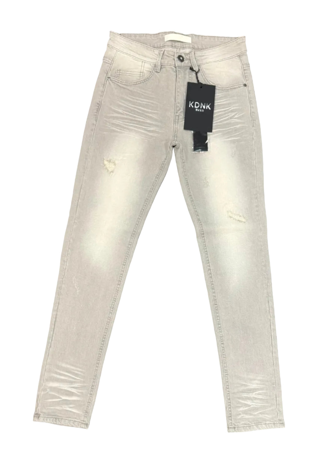 KDNK Lt Grey Vintage Wash Skinny Jeans