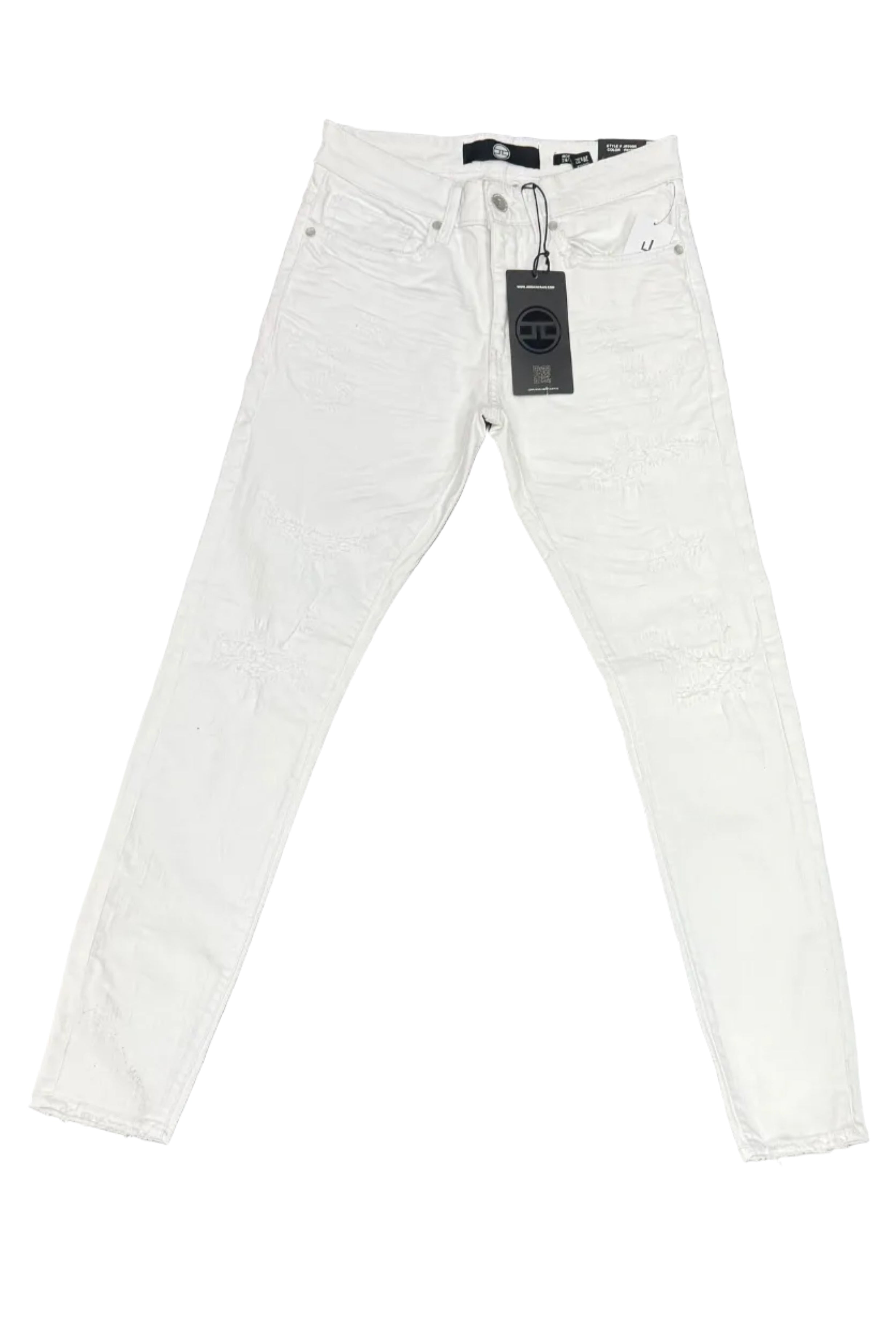 Jordan Craig White Distressed Skinny Jeans