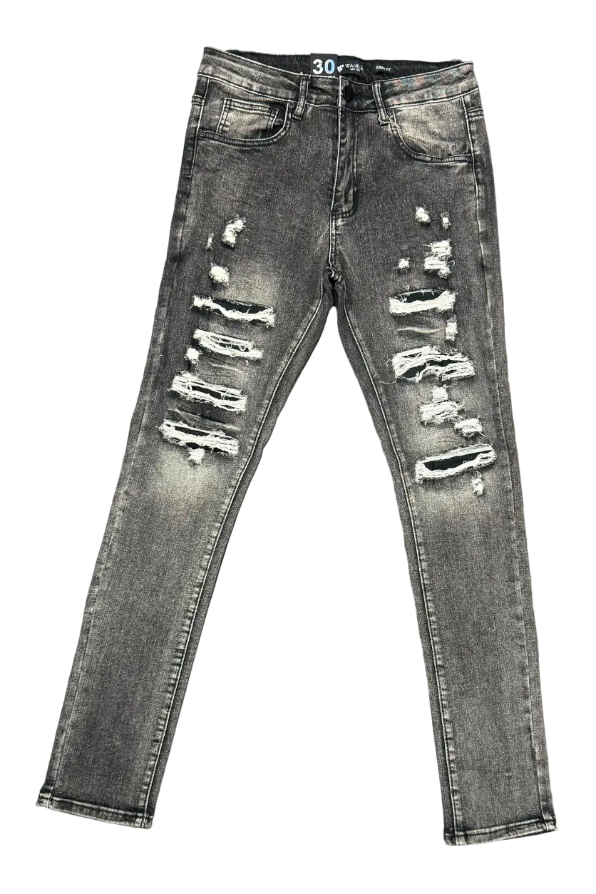 WAIMEA Distressed Skinny Jeans– Grey