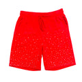 Rebel Minds Red Rhinestone Fleece Shorts