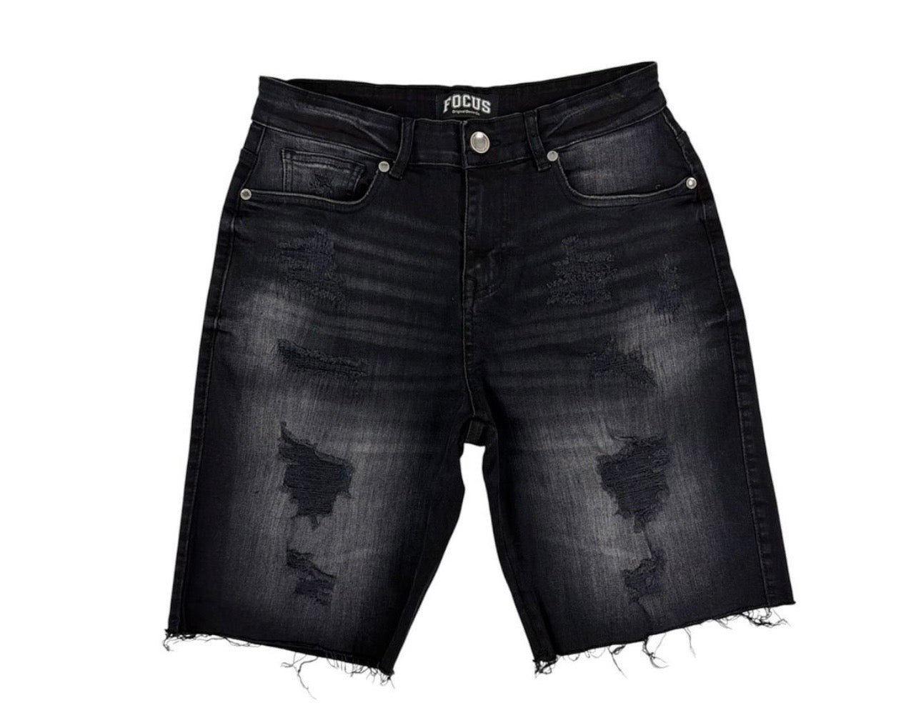Focus Denim Shorts– Washed Black