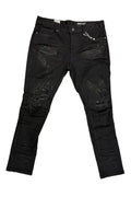 Smoke Rise Distressed Skinny Jeans– Black