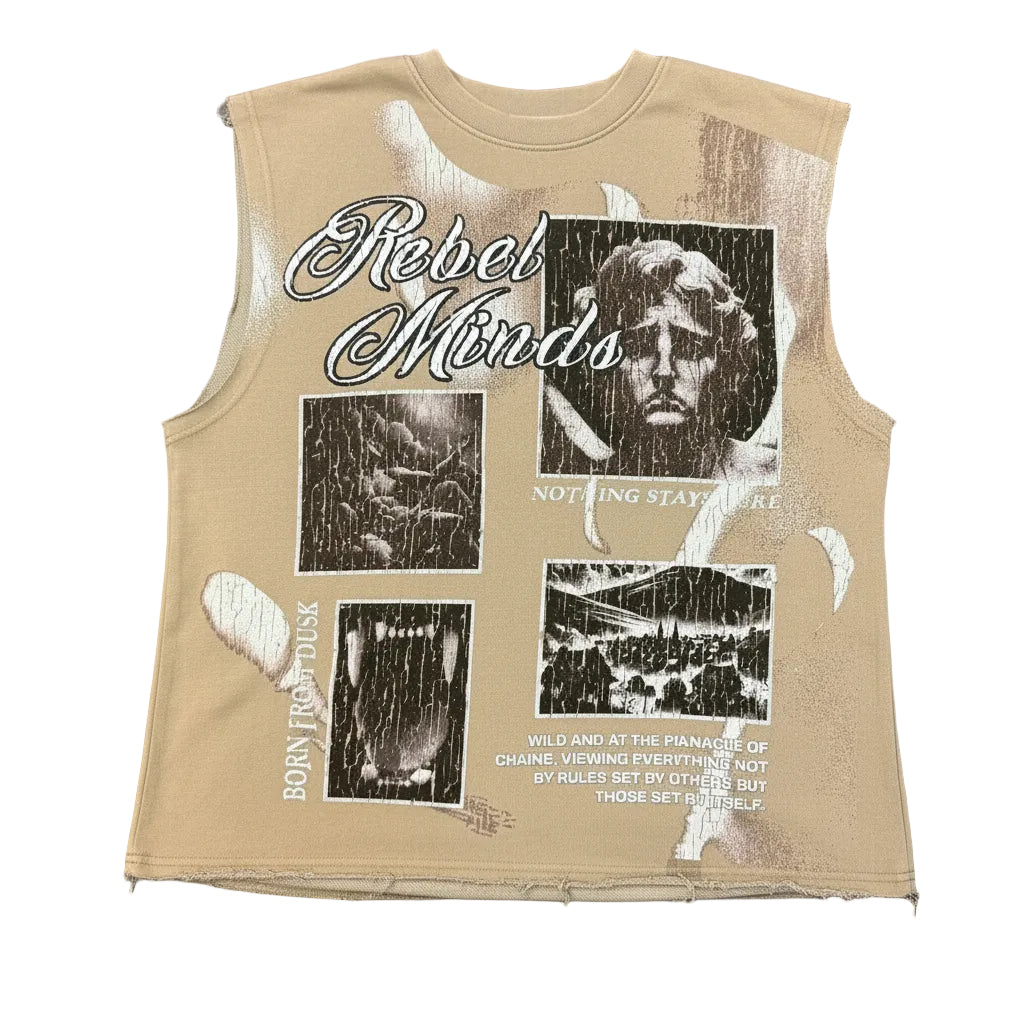 Rebel Minds Vintage Sand Sleeveless Tank
