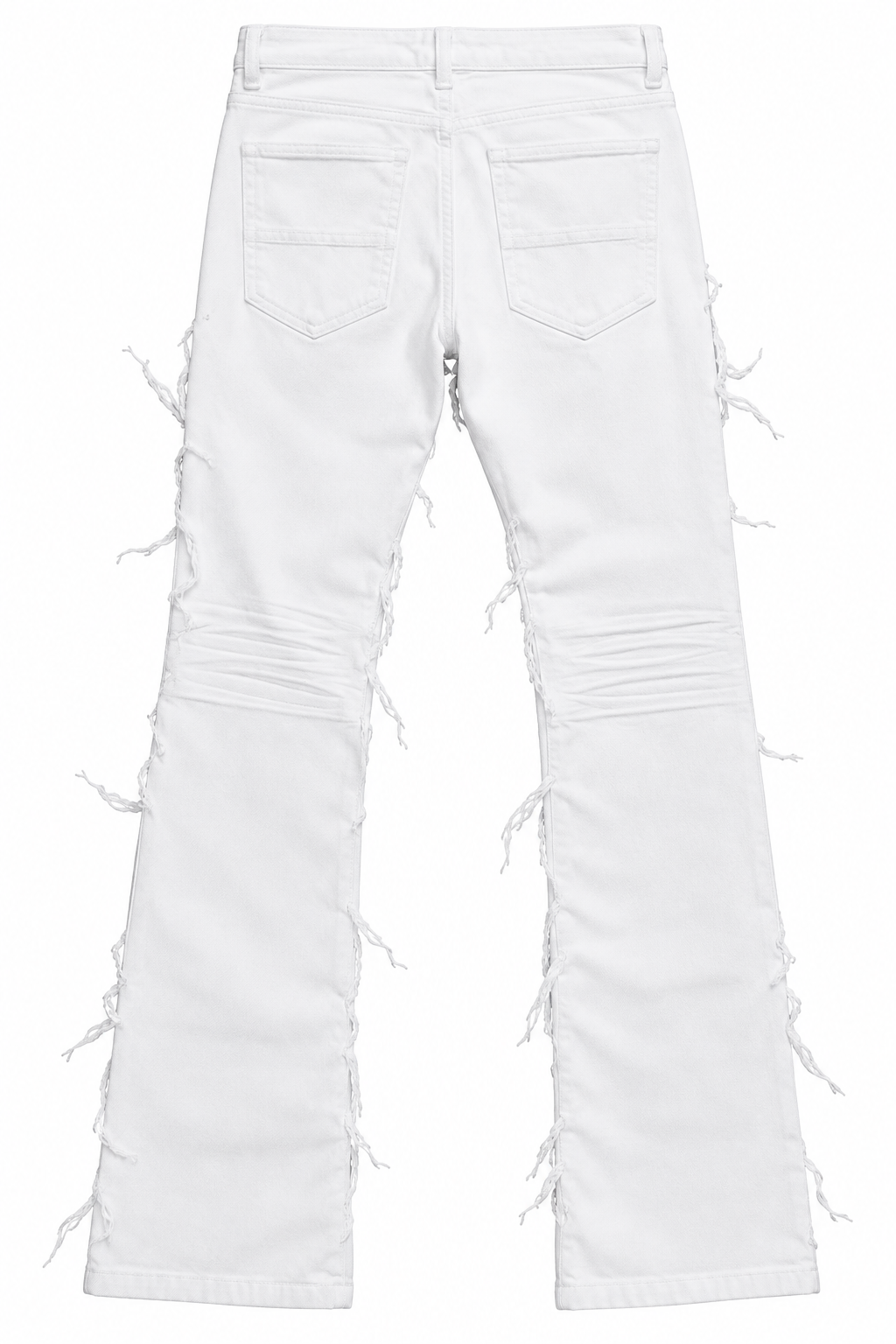 SPARK White Distressed Flare Jeans