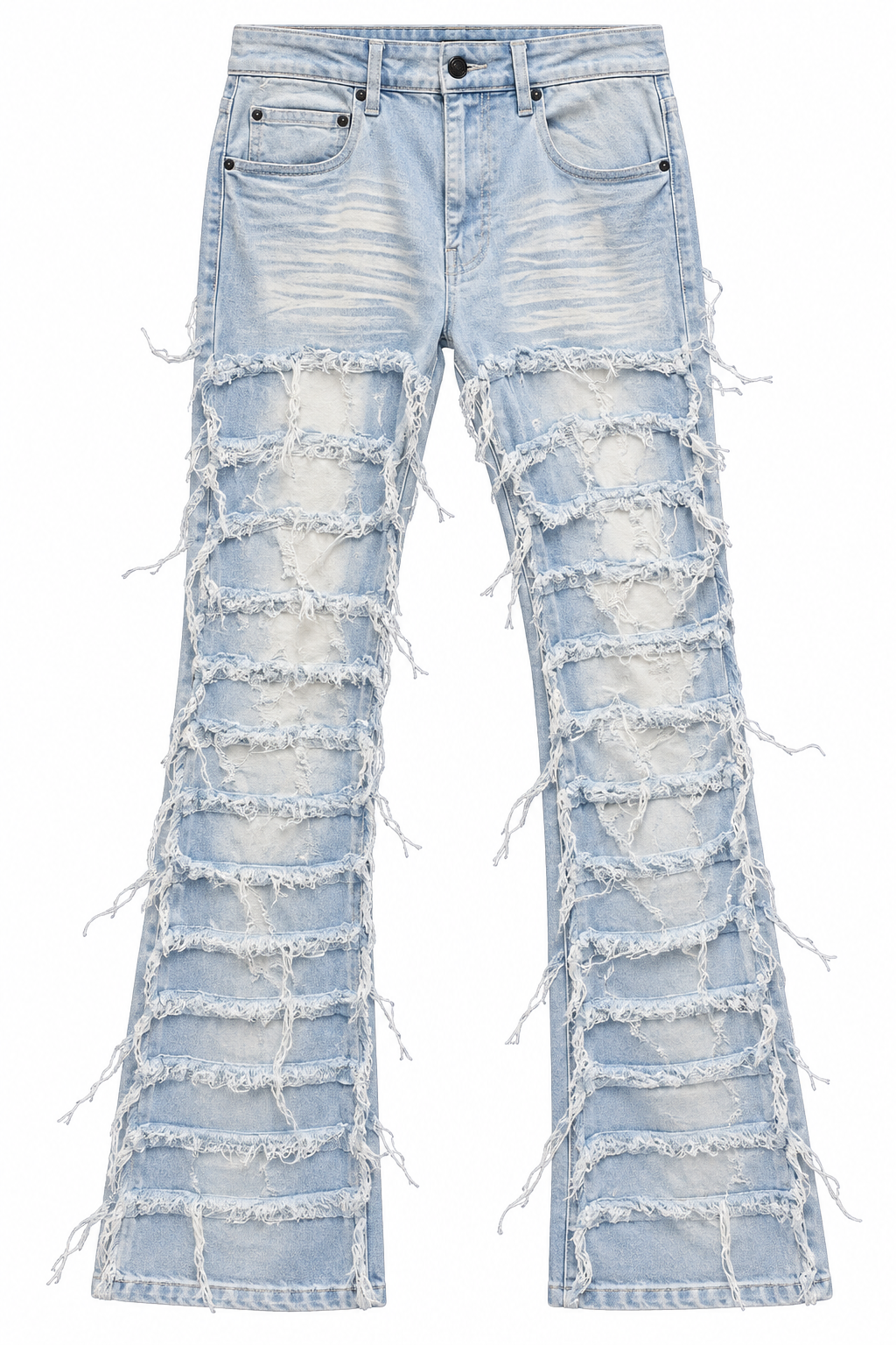 SPARK Light Wash Distressed Flare Jeans