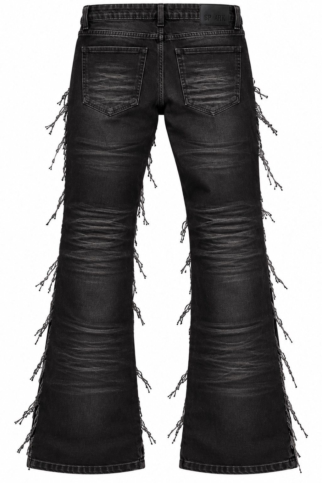 SPARK Jet Black Distressed Flare Jeans