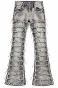 SPARK Grey Wash Distressed Flare Jeans