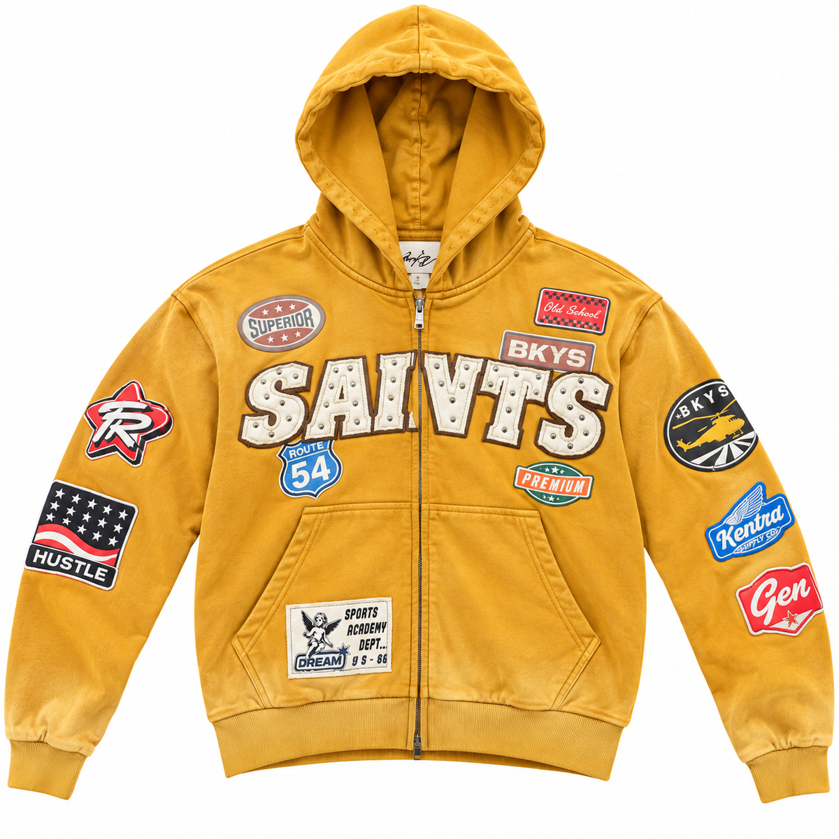BKYS SAINTS Patch Zip-Up Hoodie