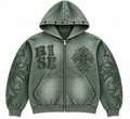 BKYS Cross F.Terry Zip-Up Hoodie Olive