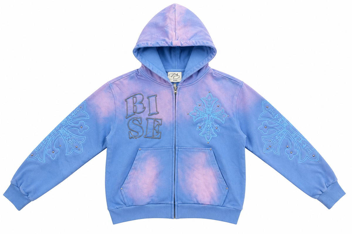 BKYS Cross F.Terry Zip-Up Hoodie - Blue