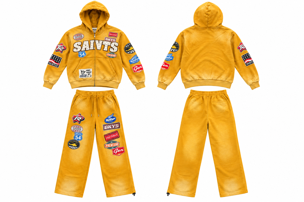 BKYS SAINTS Patch Zip-Up Hoodie