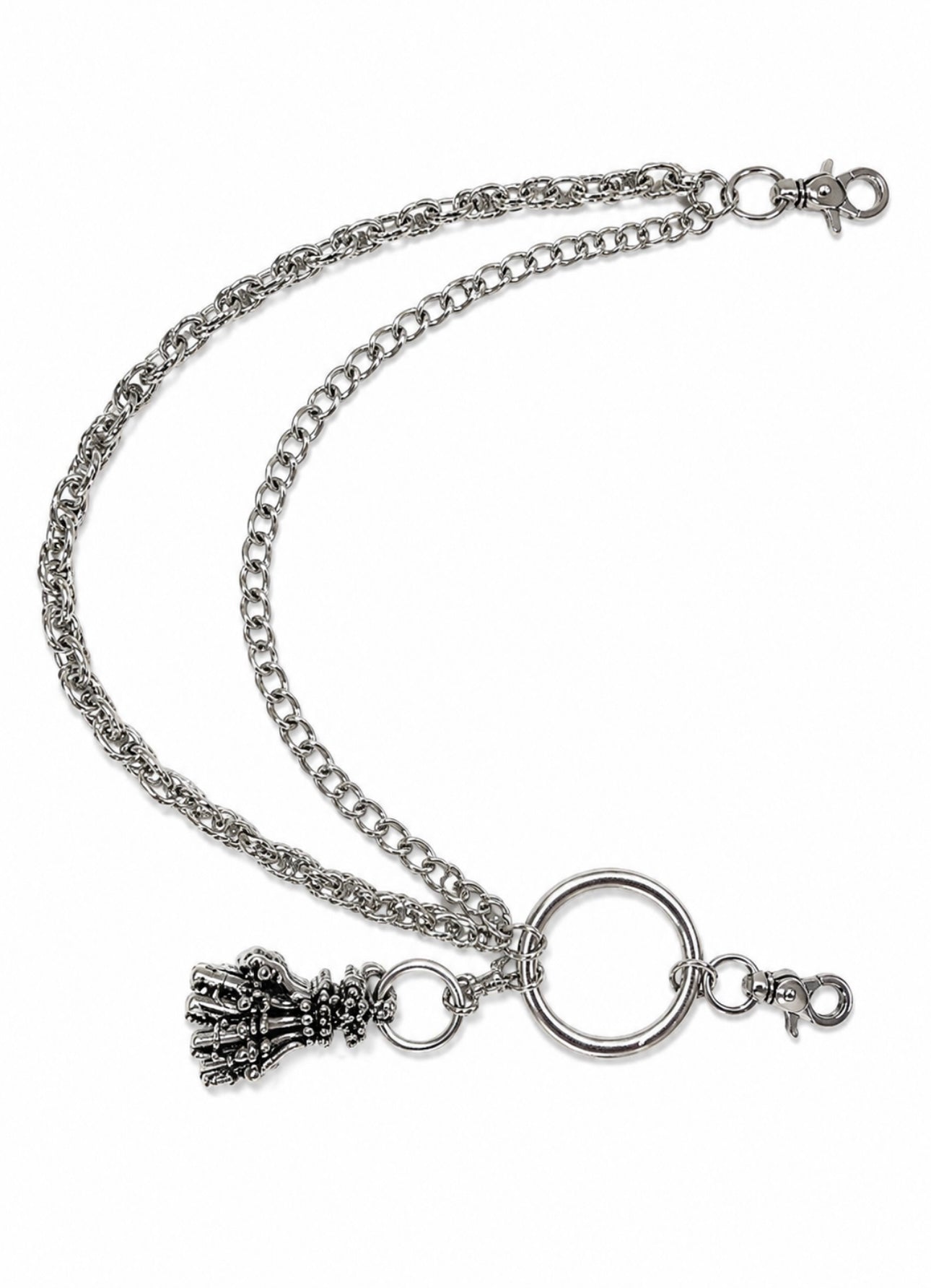 Skeleton Hand Charm Wallet Chain