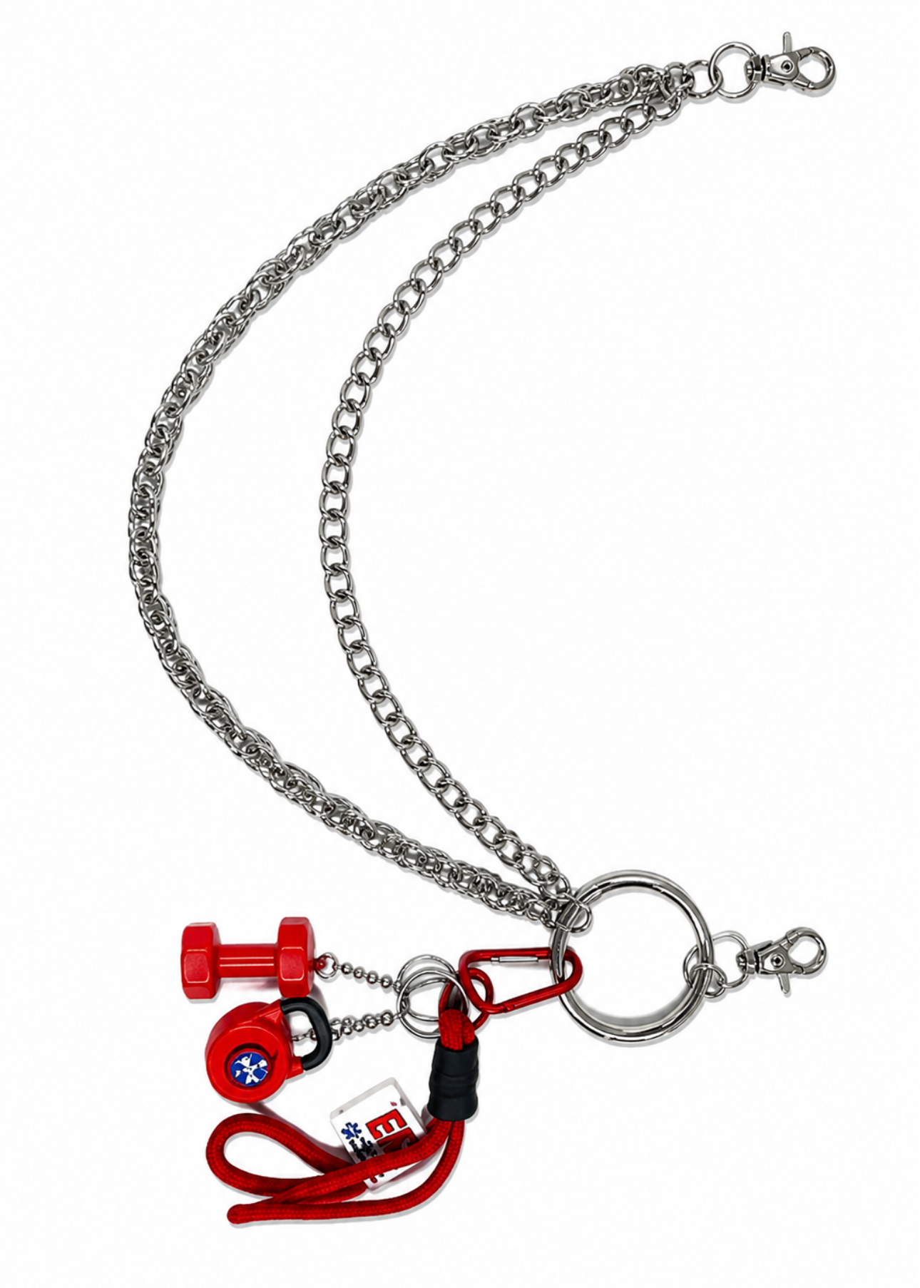 Red Utility Charm Wallet Chain