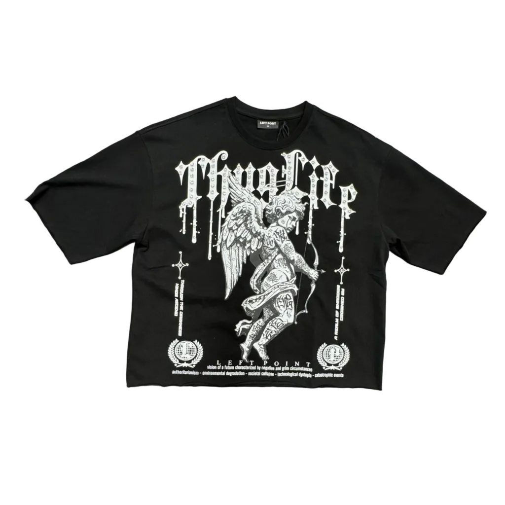 Left Point Angel Drip Graphic Crop
