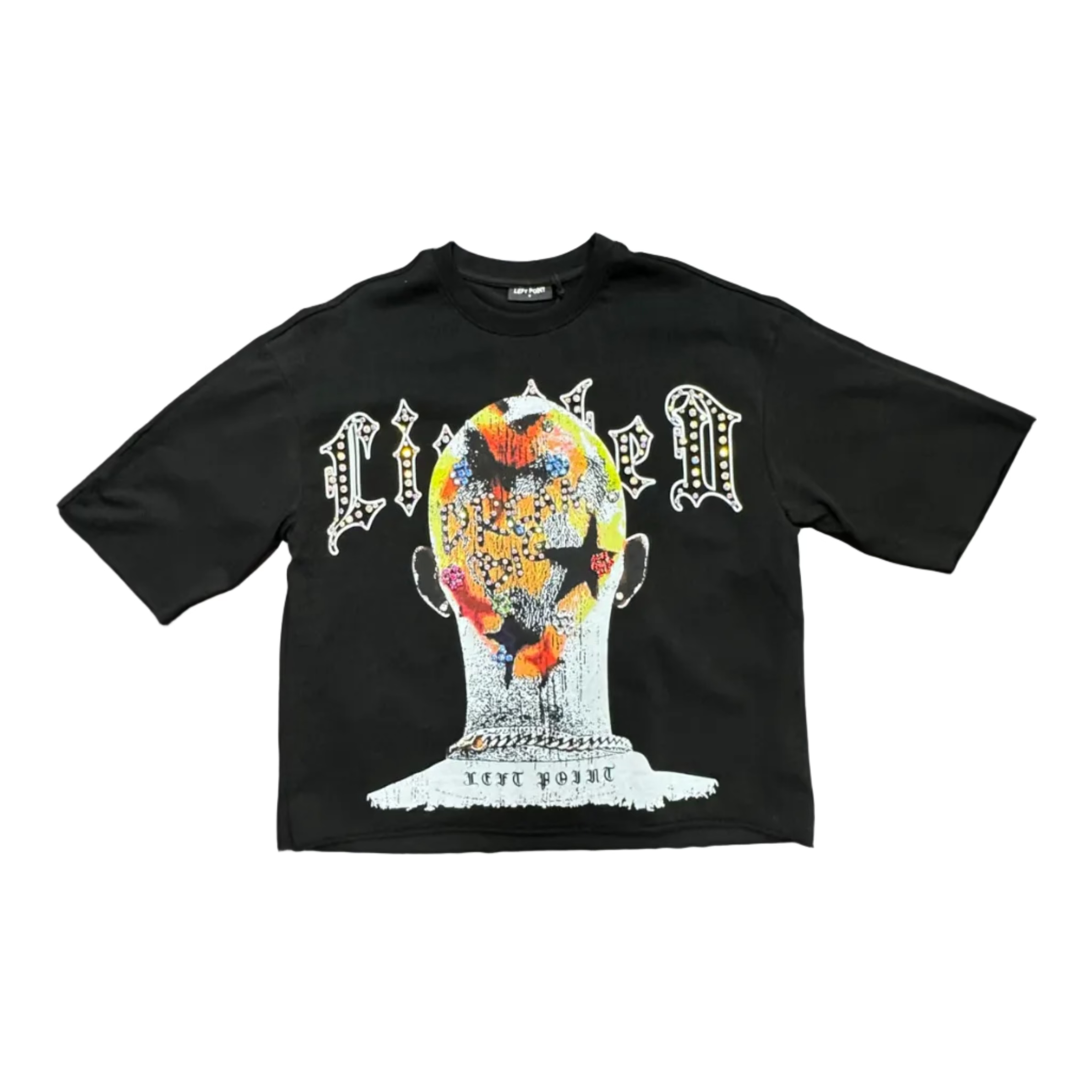 Left Point Crystal Skull Graphic Tee - Black