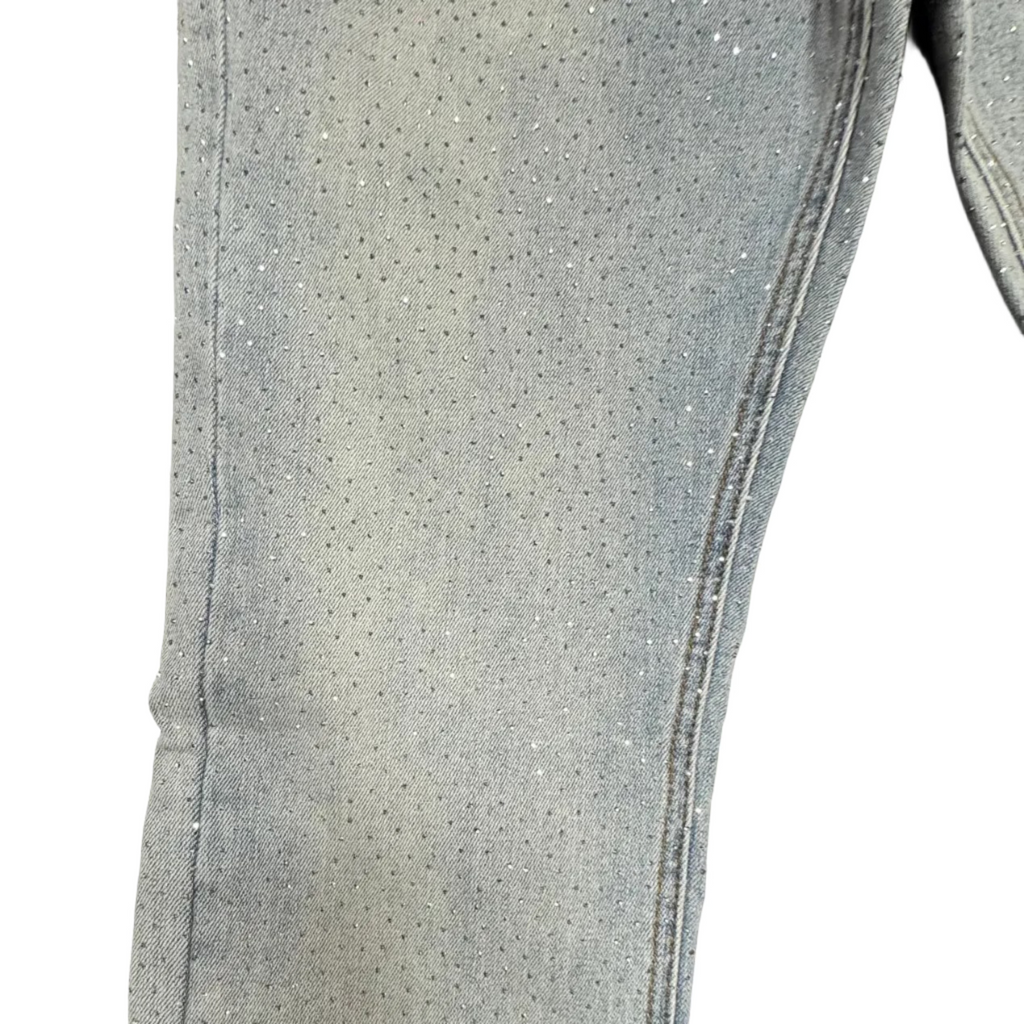 KDNK Rhinestone Flare Jeans– Light Wash