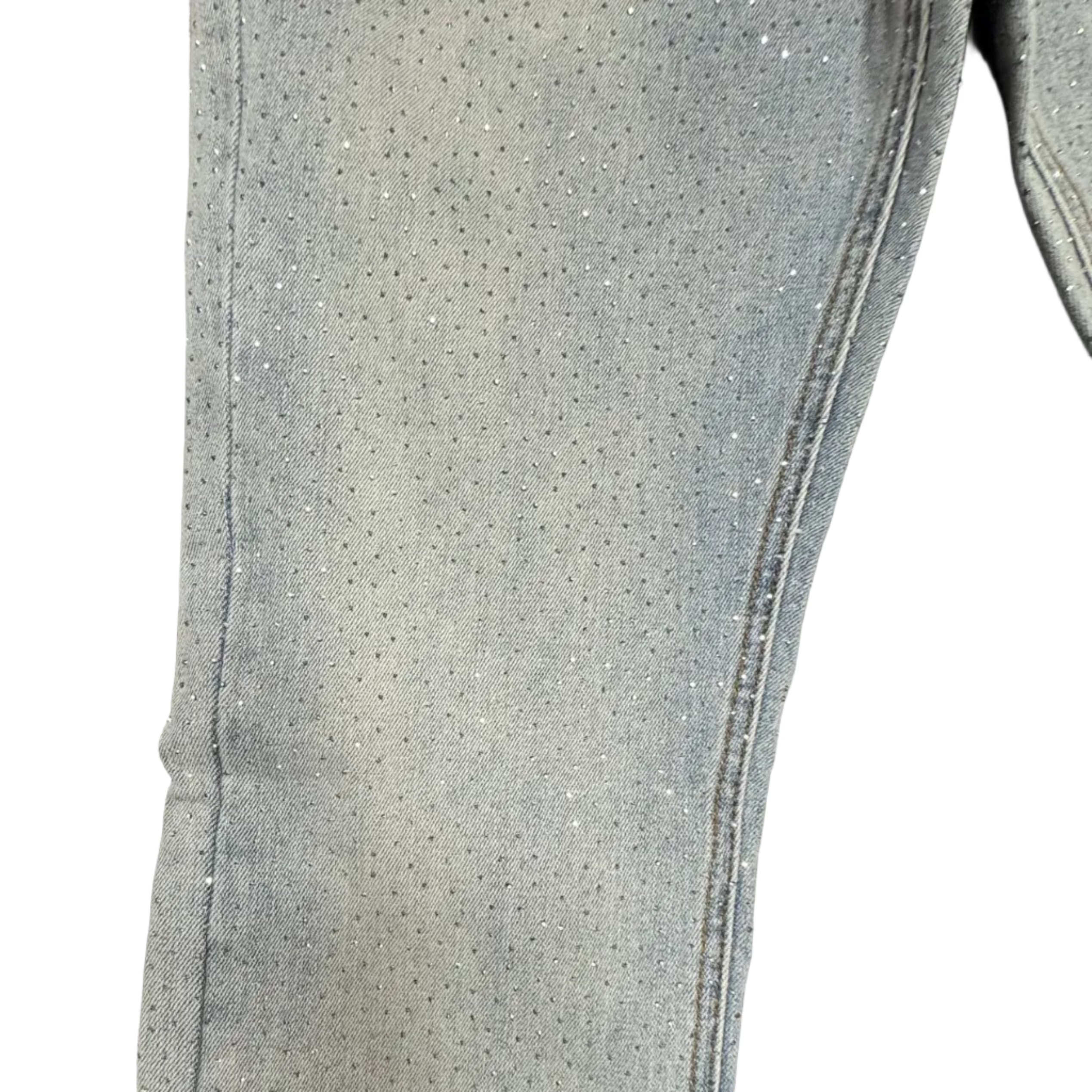 KDNK Rhinestone Flare Jeans– Light Wash