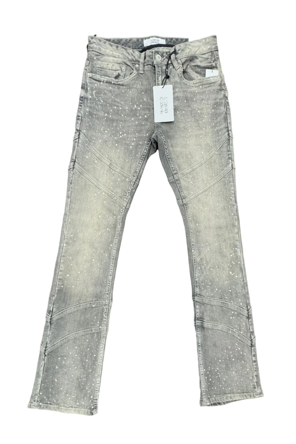 Liquid Crystal Rhinestone Flare Jeans