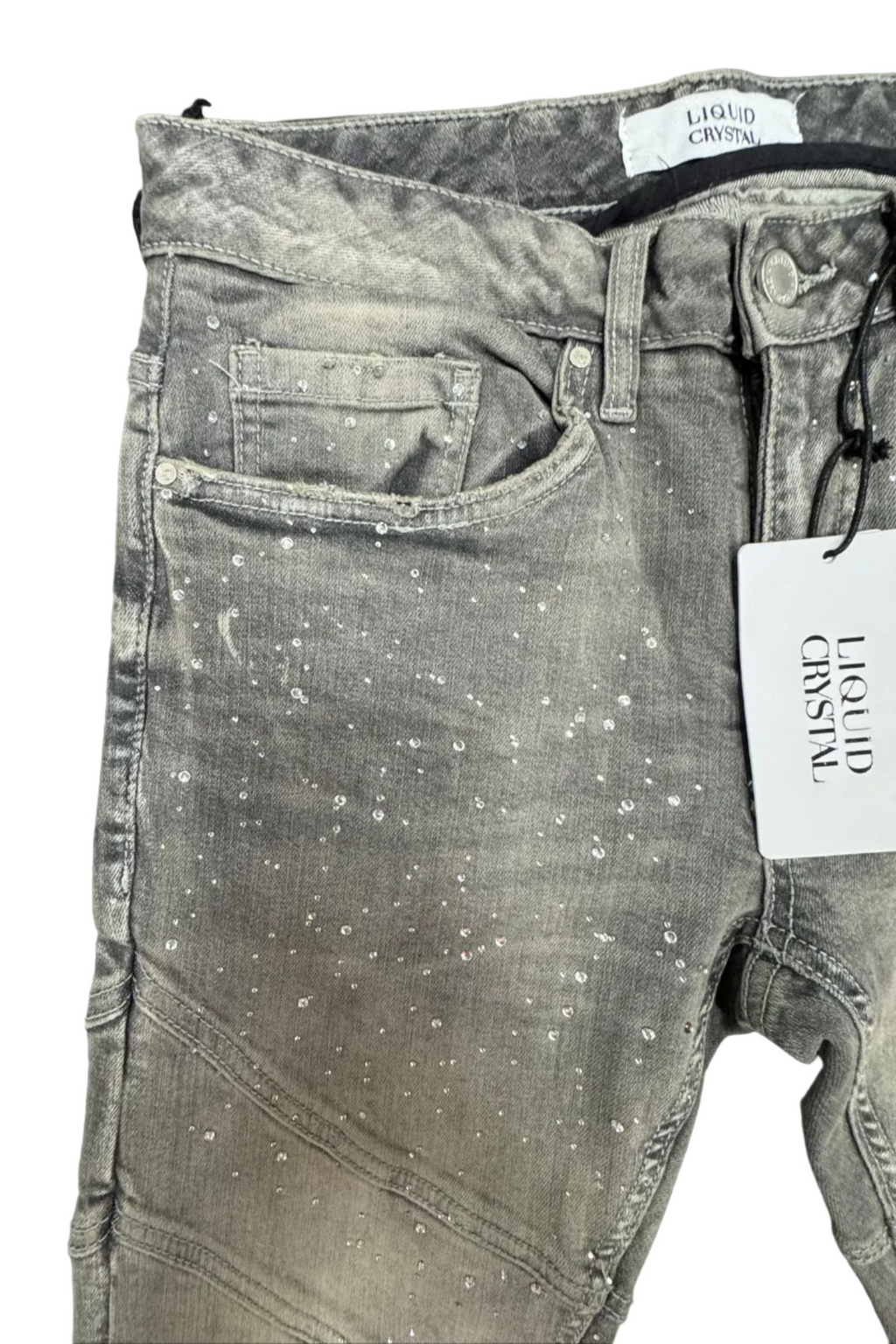 Liquid Crystal Rhinestone Flare Jeans