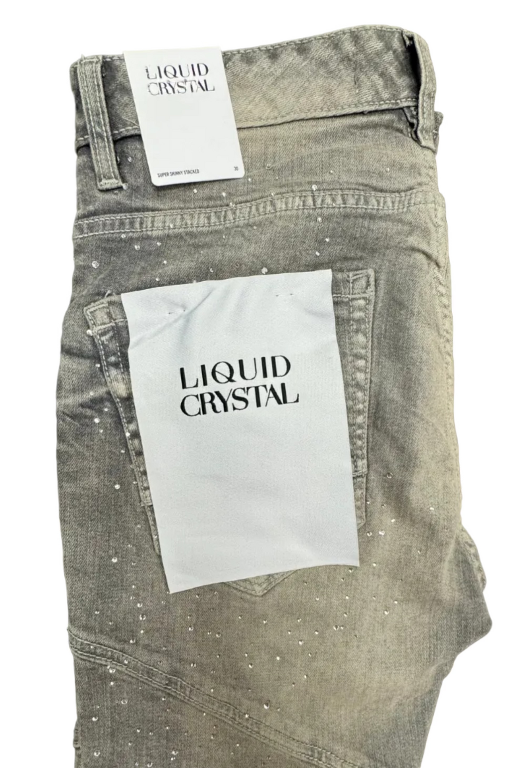 Liquid Crystal Rhinestone Flare Jeans