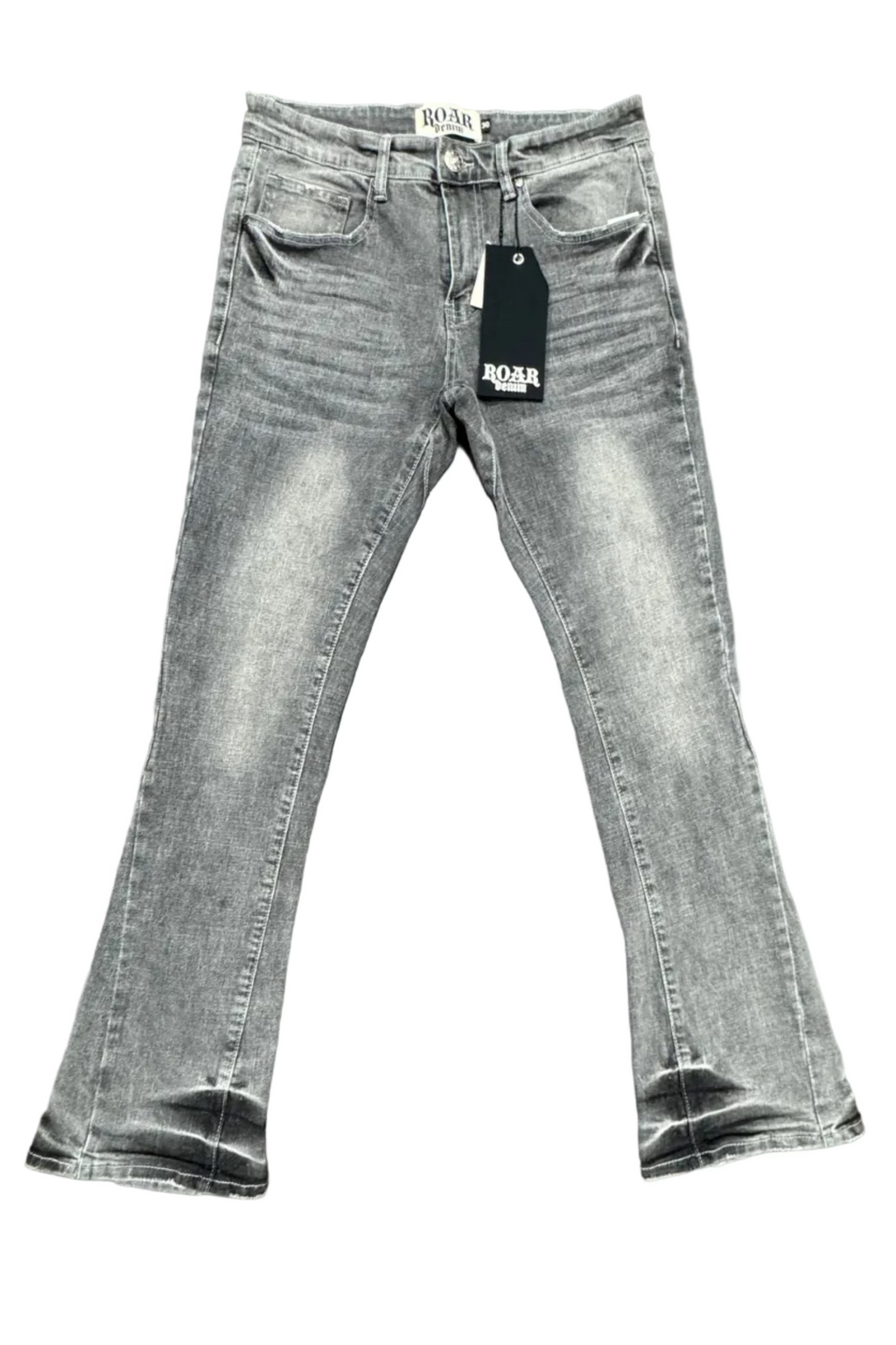 Roar Denim Stacked Flared Jeans- Grey