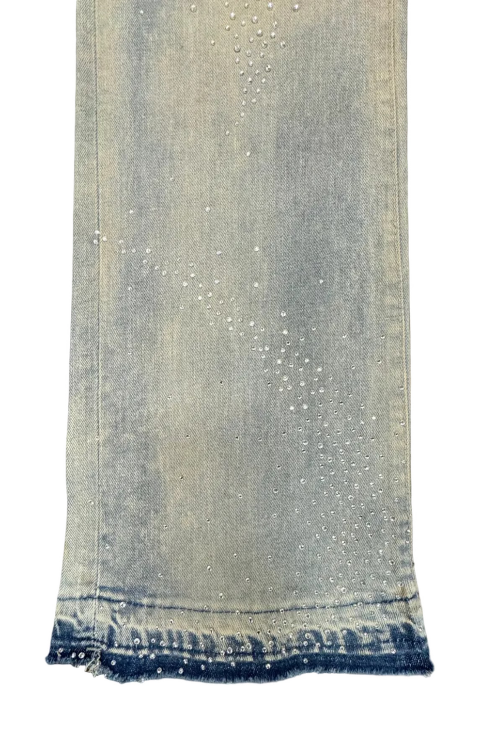 Liquid Crystal Stacked Rhinestone Jeans