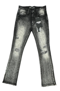 KDNK Rhinestone Flare Jeans- Black