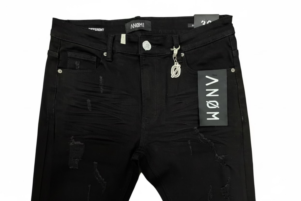 ANOM Distressed Skinny Jeans– Black