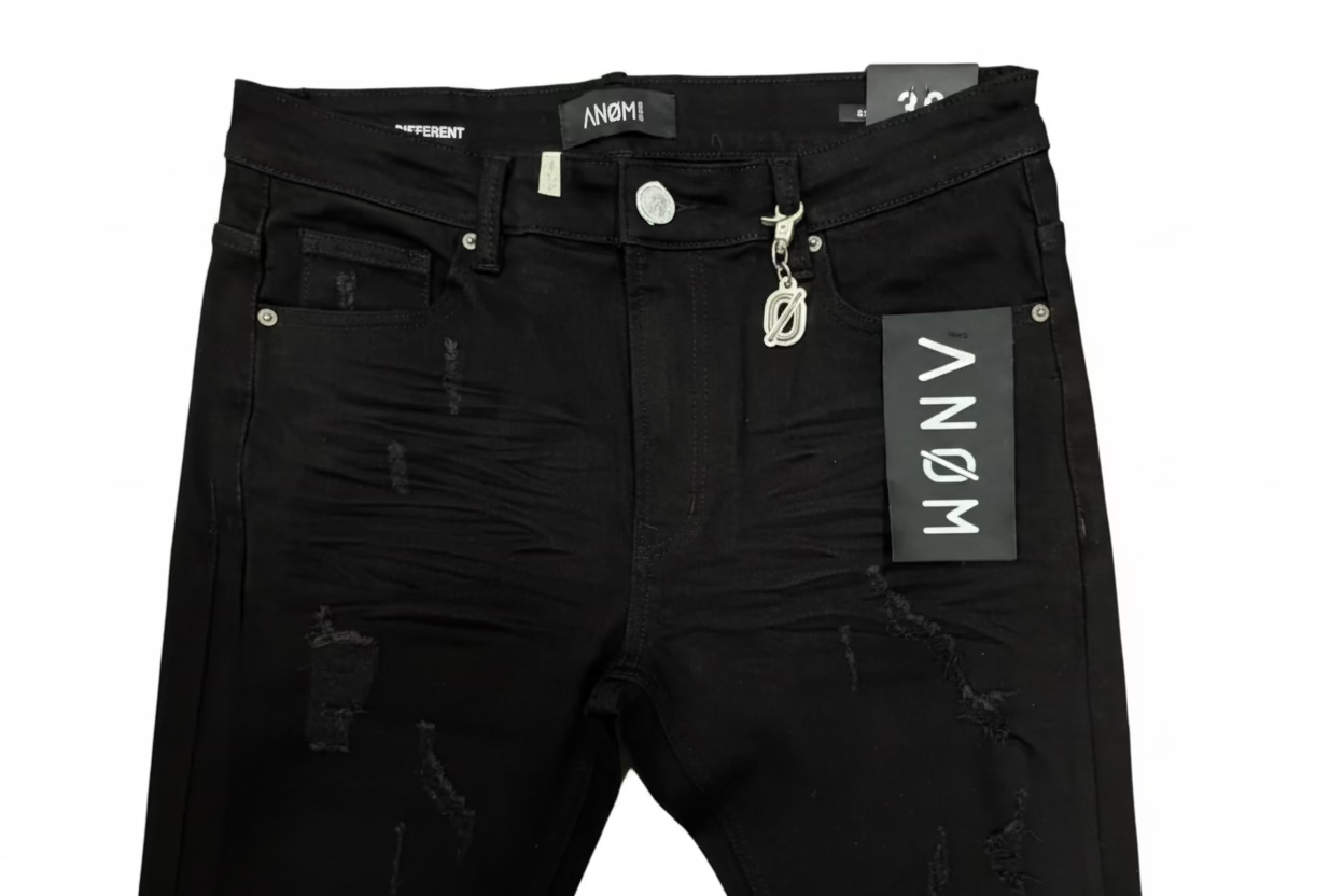 ANOM Distressed Skinny Jeans– Black