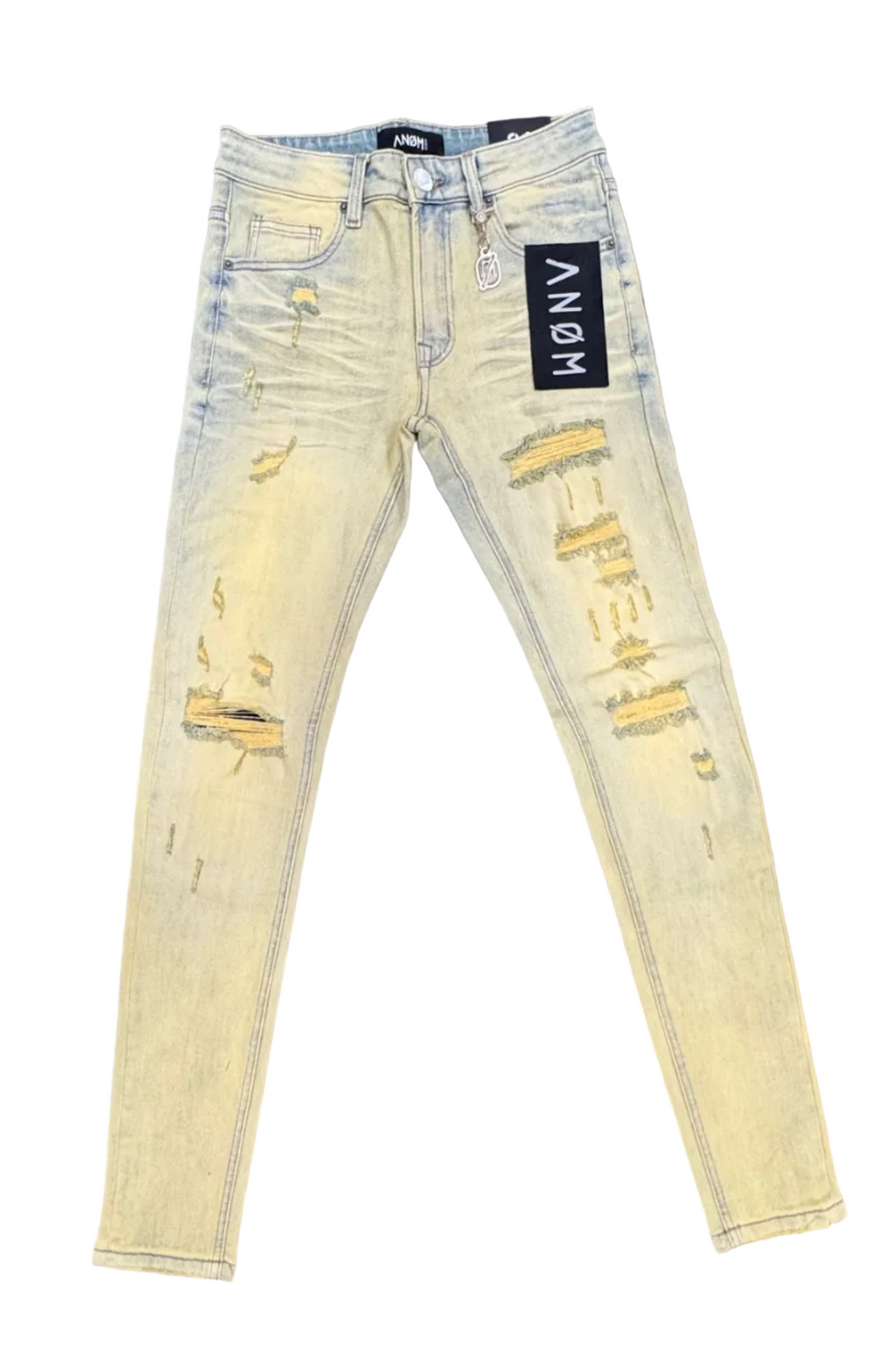 ANOM Distressed Skinny Jeans– Sand