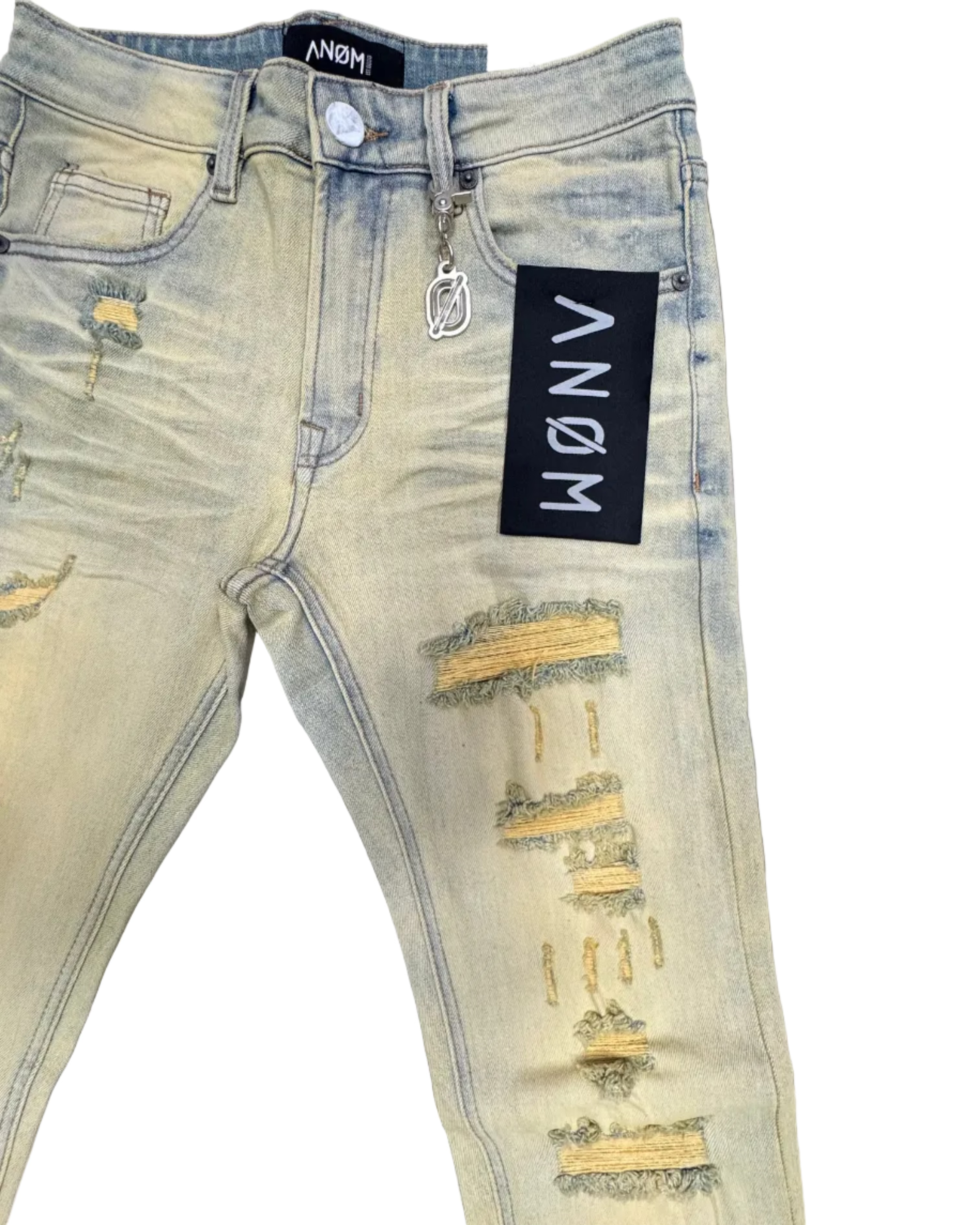ANOM Distressed Skinny Jeans– Sand