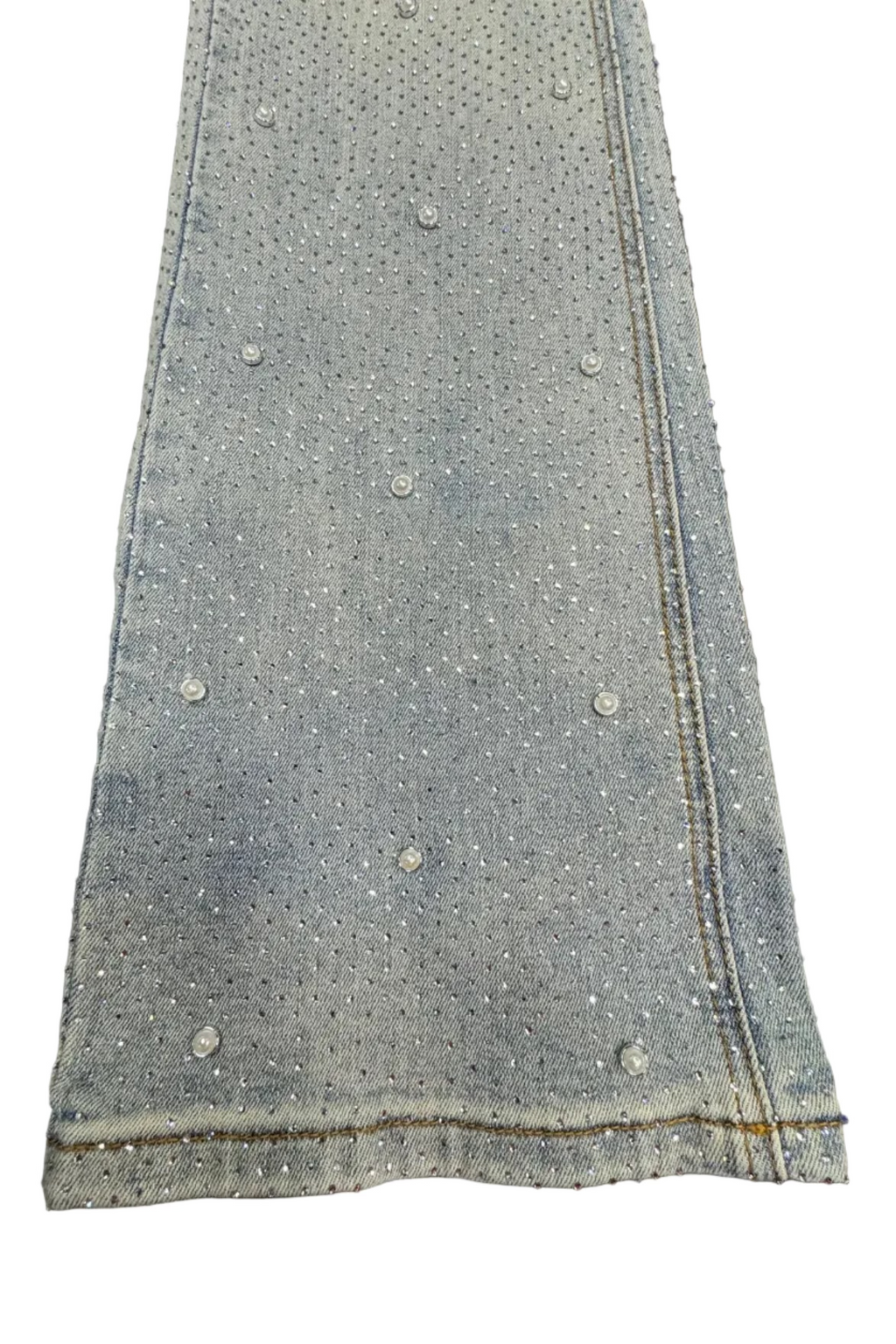 KDNK Skinny Flare Rhinestone Jeans– Lt Wash