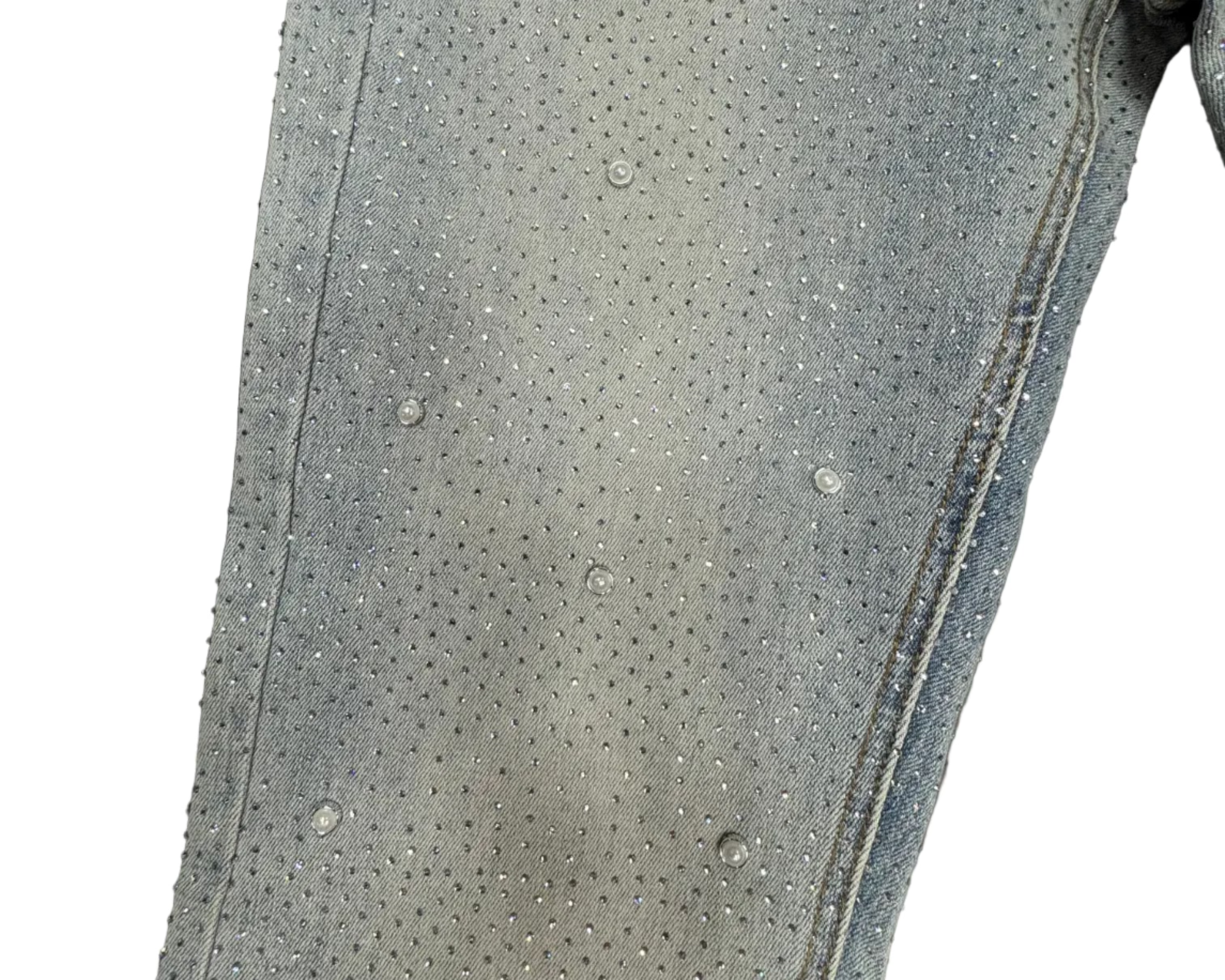 KDNK Skinny Flare Rhinestone Jeans– Lt Wash