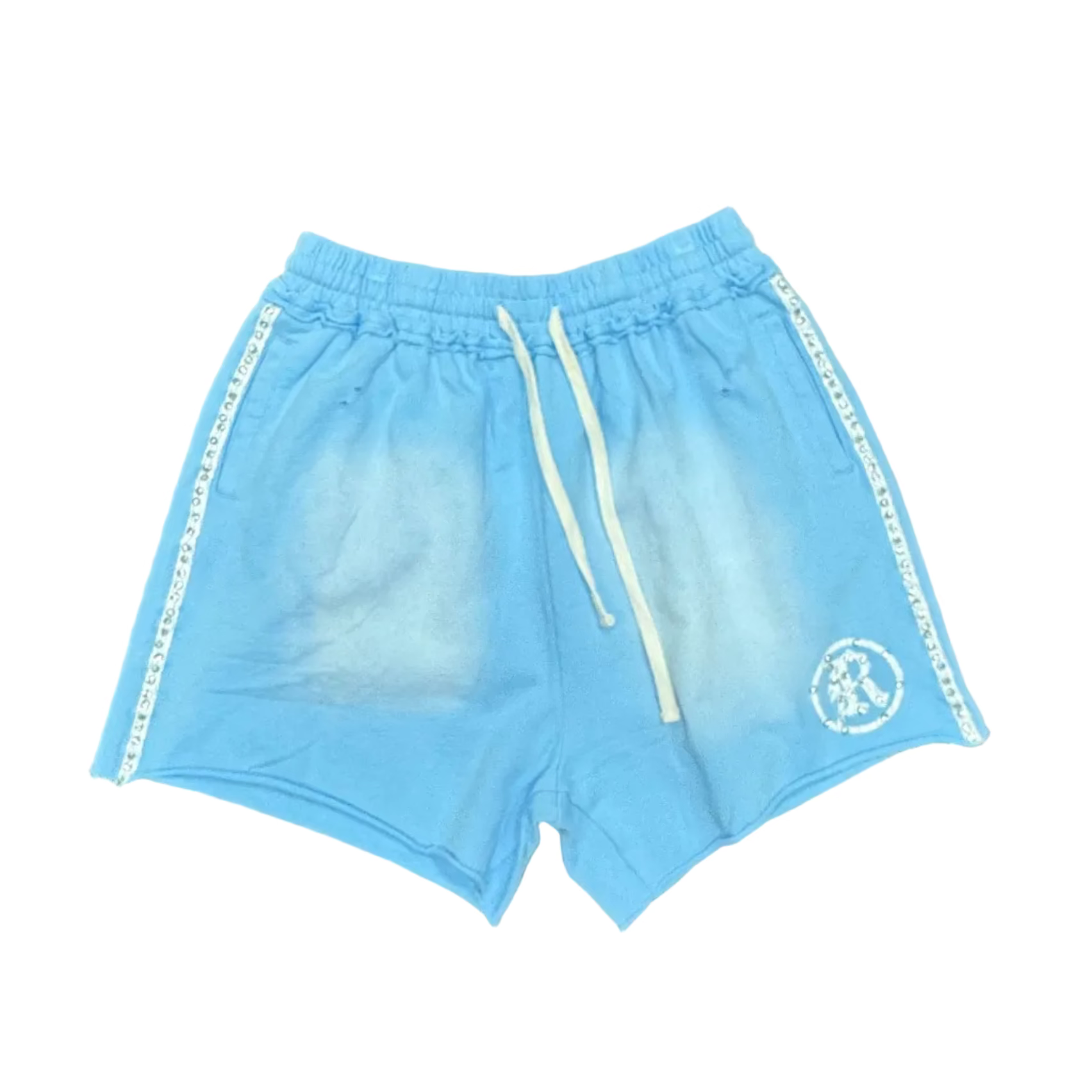 R3BEL Rhinestone Tape Fleece Shorts