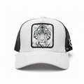 White Tiger Patch Trucker Hat – Gray/Black