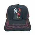 Rooster Patch Trucker Hat – Black/Red