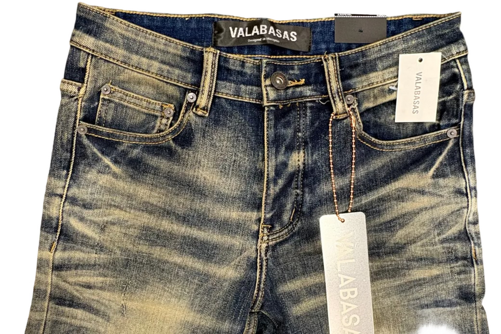 VALABASAS Dark Vintage Blue Skinny Jeans