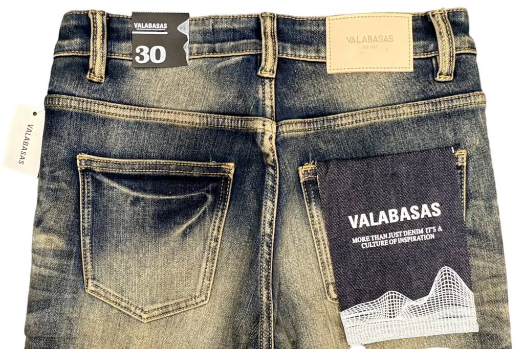VALABASAS Dark Vintage Blue Skinny Jeans