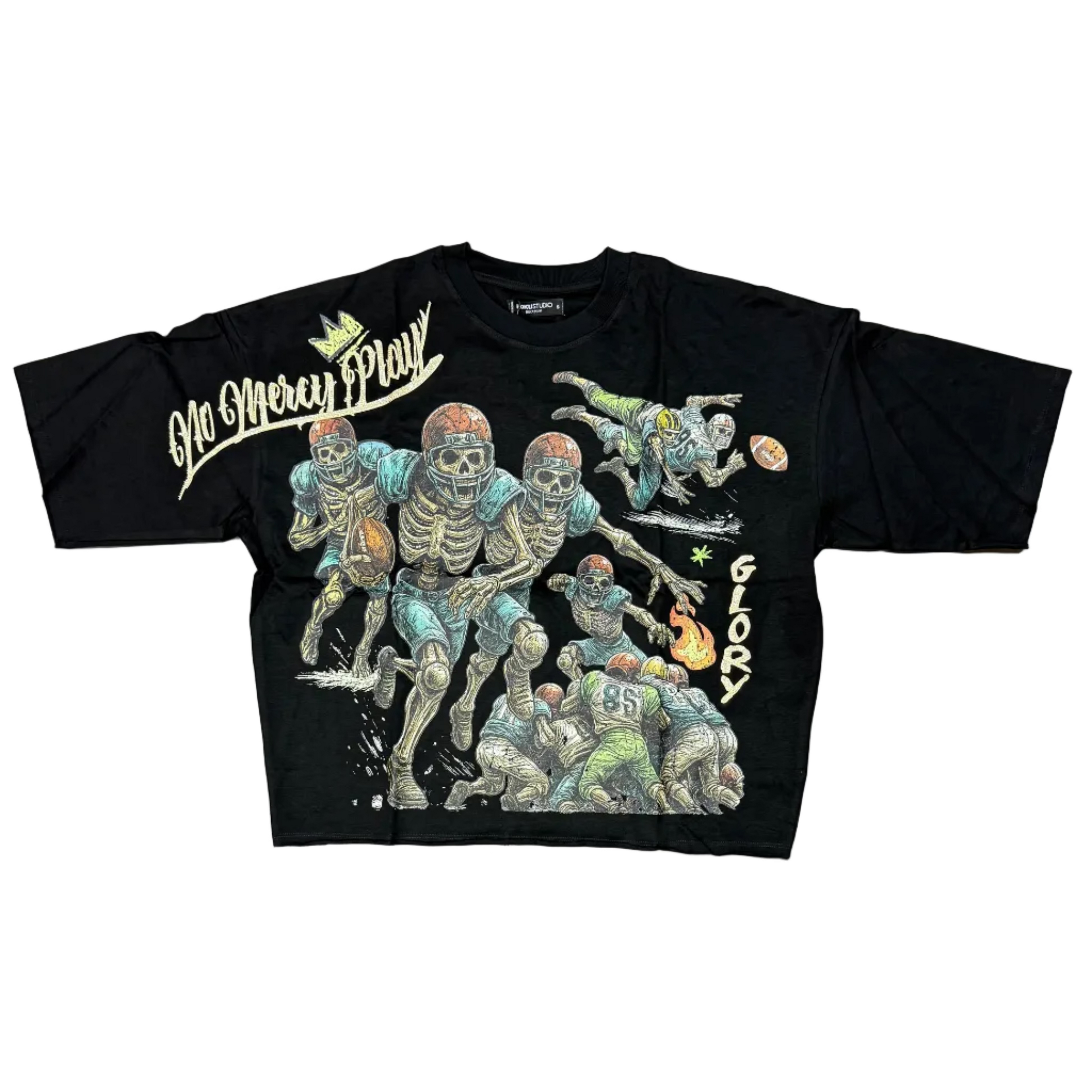 Roku Studio No Mercy On Prayer Crop Tee