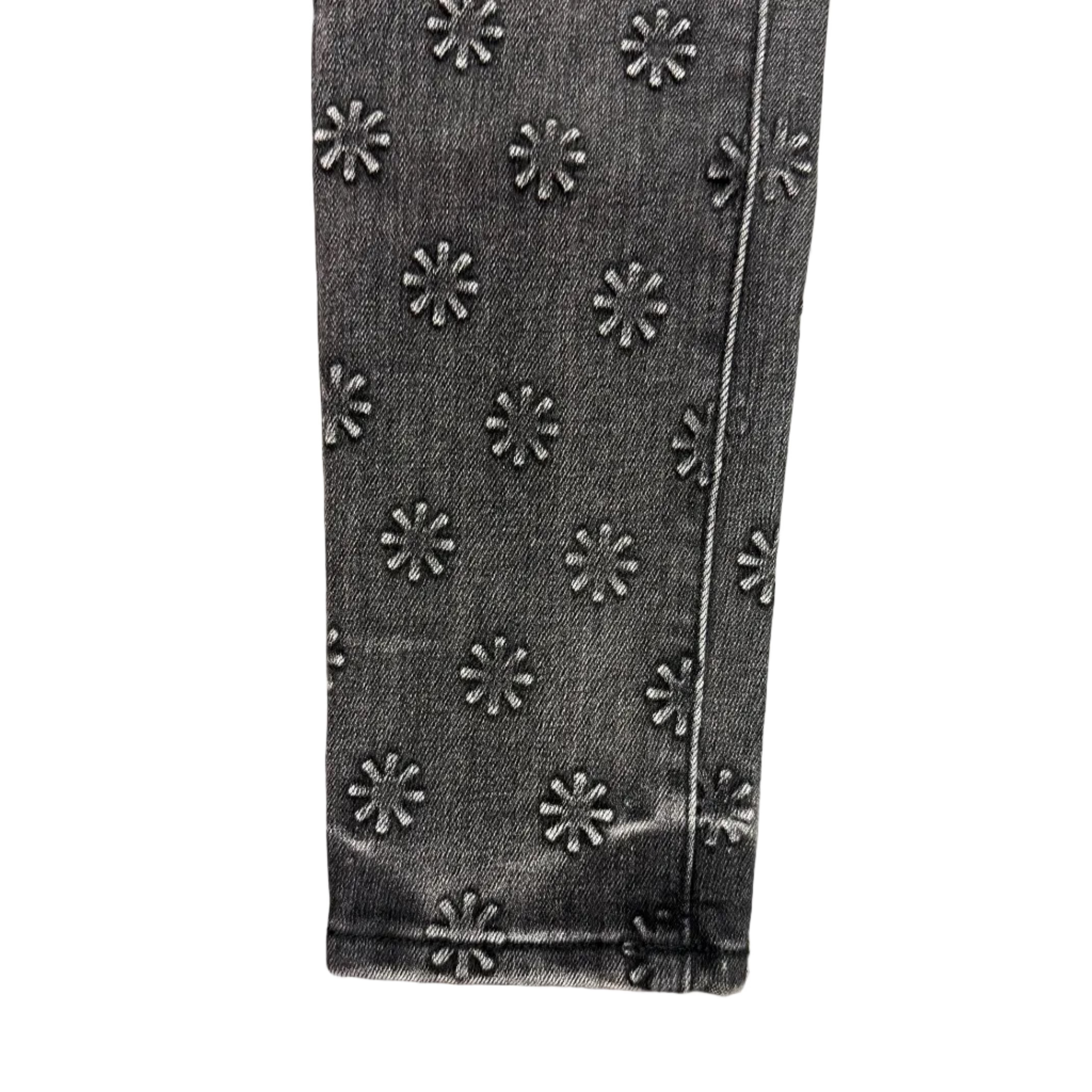 Rever Jeans Floral Embossed Jeans Grey