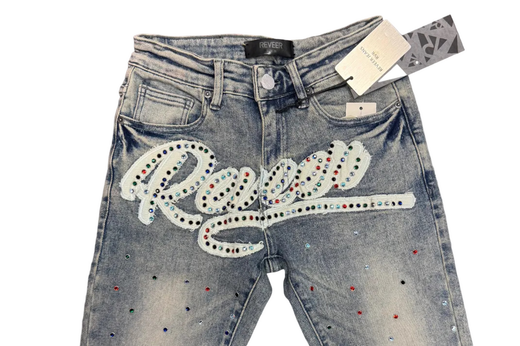 Reveer Script Rhinestone Jeans