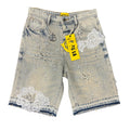GFTD LA LACE WEB DENIM SHORTS