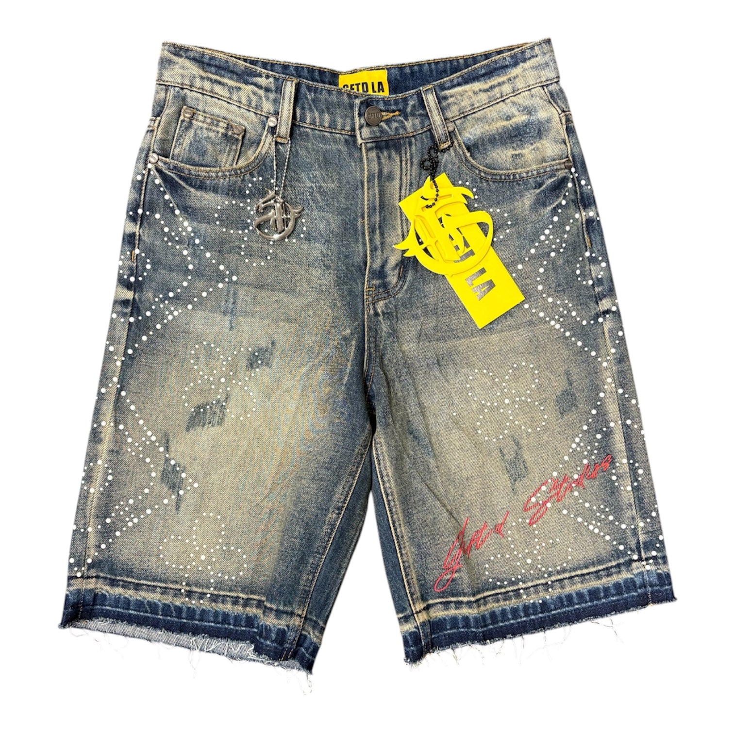 GFTD LA RHINESTONE DENIM SHORTS