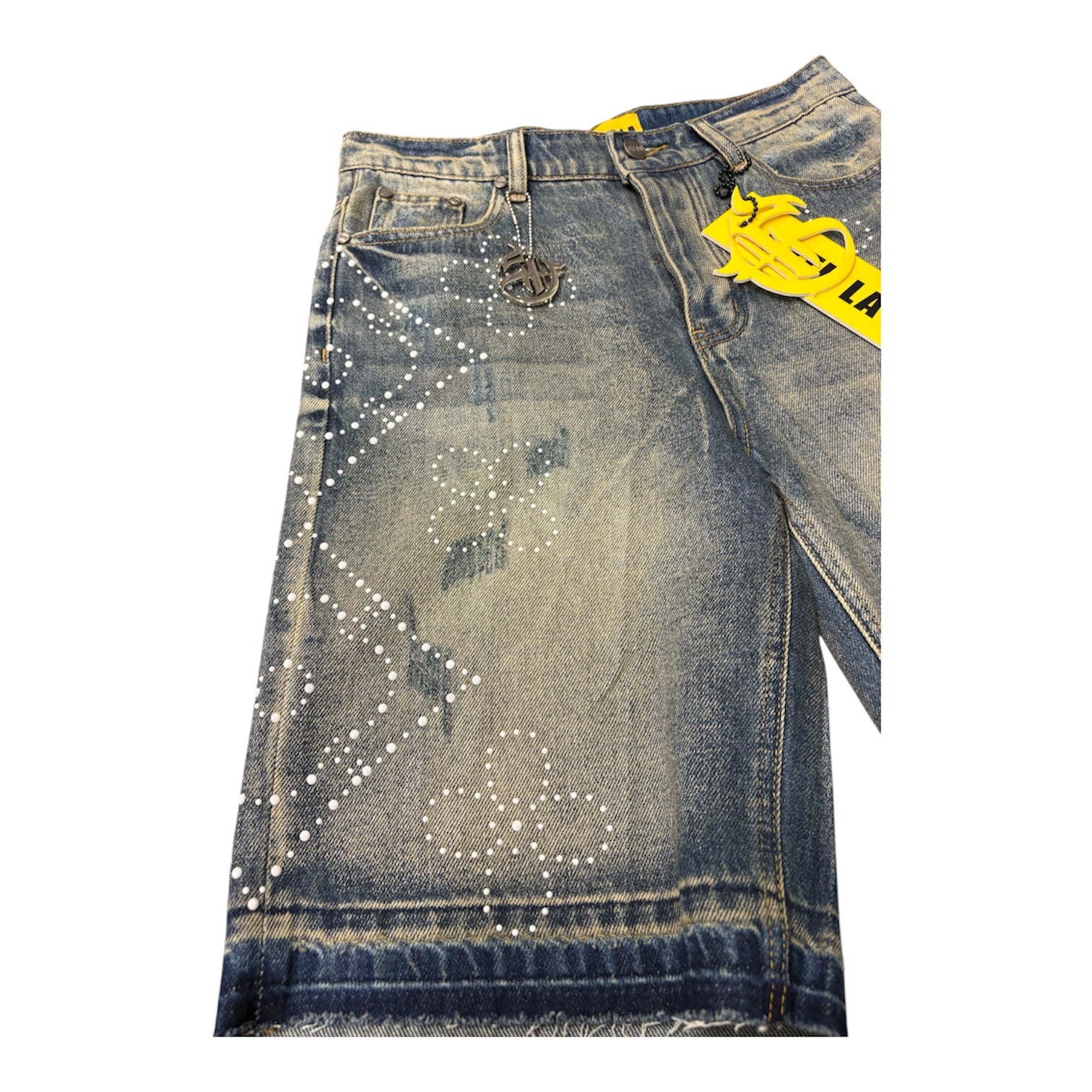 GFTD LA RHINESTONE DENIM SHORTS