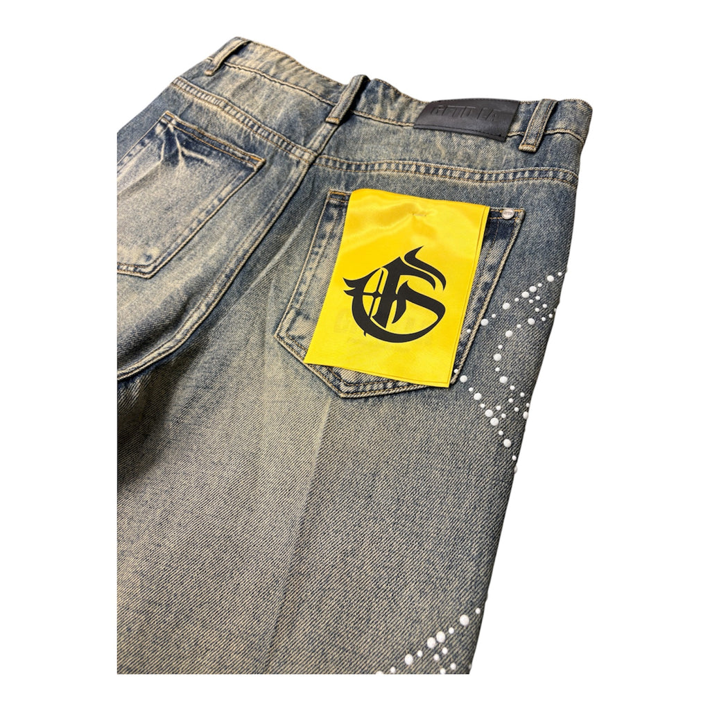 GFTD LA RHINESTONE DENIM SHORTS