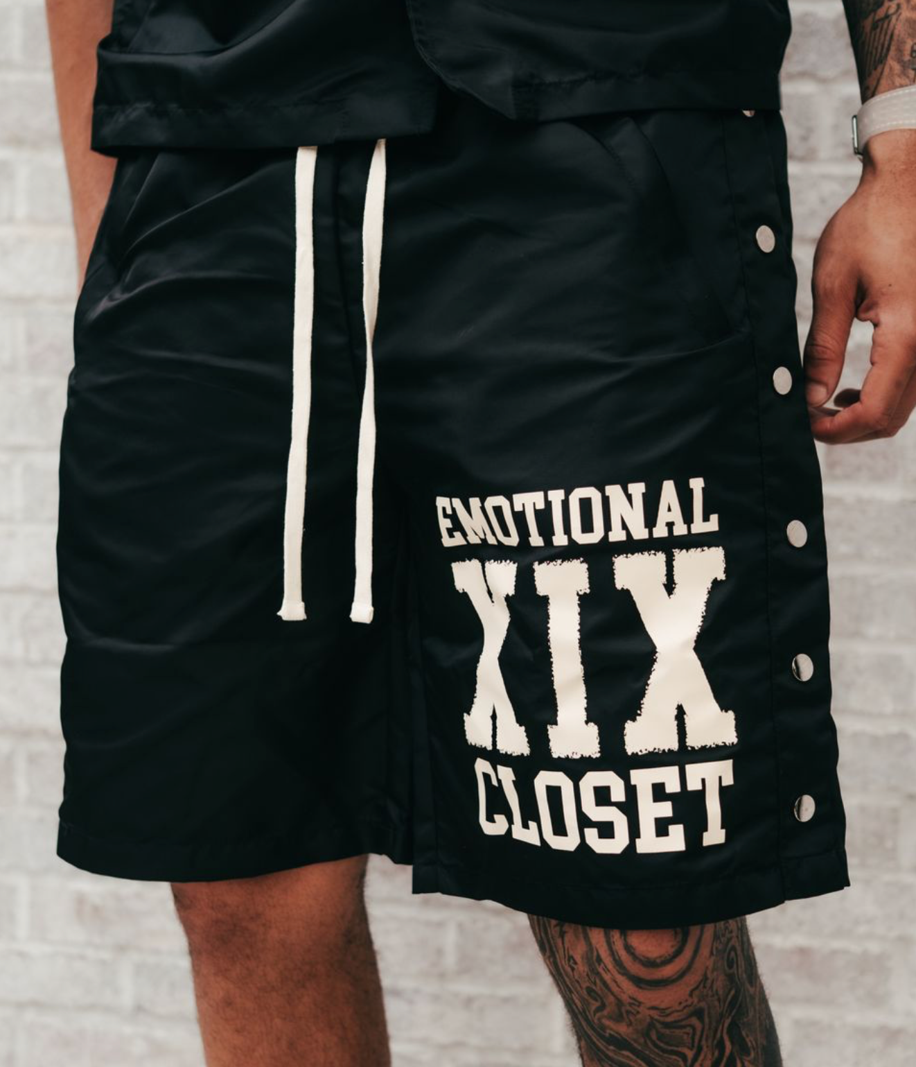 Mixed Emotions "Black Backyard" Nylon Shorts