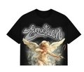 Mixed Emotions Black " Rhinestone" Cropped tee (black-cropped-cupid)