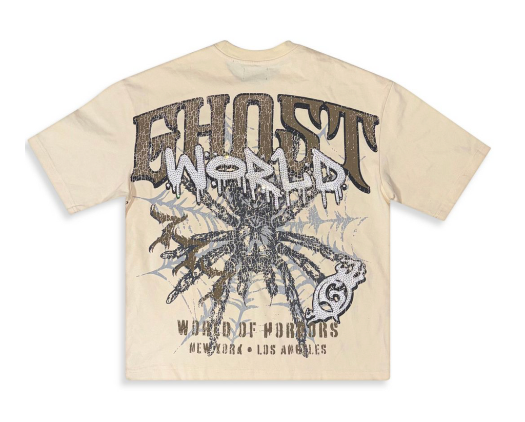 GHST WRLD "Caught in the Web" Bone Tee