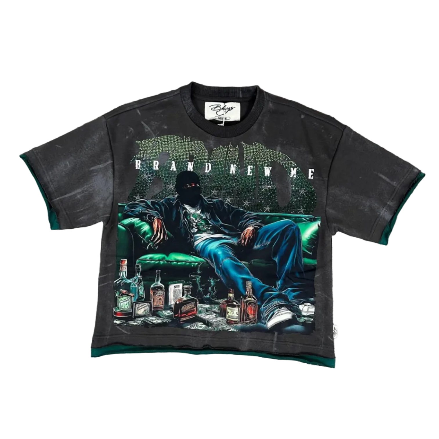 BKYS "Brand New Me" F-Terry Cropped T-Shirt – Charcoal Grey